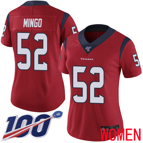 Houston Texans Limited Red Women Barkevious Mingo Alternate Jersey NFL Football 52 100th Season Vapor Untouchable